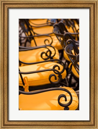 Framed Jordan, Aqaba, cafe chairs Print