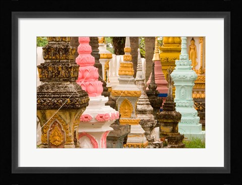 Framed Grave Stupas at Wat Si Saket, Vientiane, Laos Print