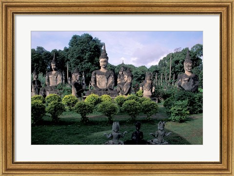 Framed Buddhist Sculptures at Xieng Khuan Buddha Park, Vientiane, Laos Print