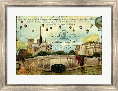Framed Notre Dame Balloons Print