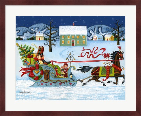 Framed Christmas Sleigh Print