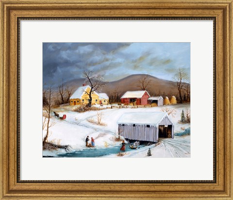 Framed Winter Crossing Print