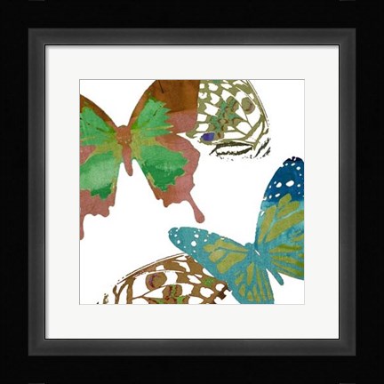 Framed Scattered Butterflies I Print