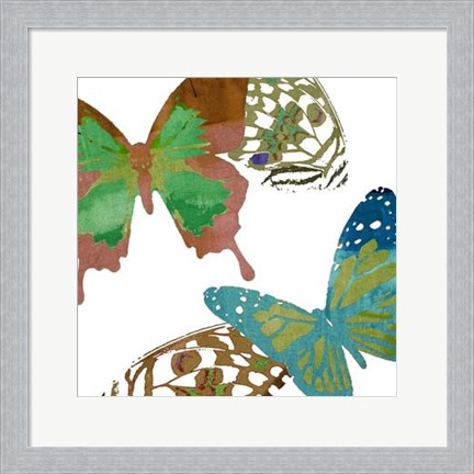 Framed Scattered Butterflies I Print