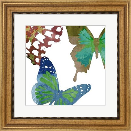 Framed Scattered Butterflies II Print