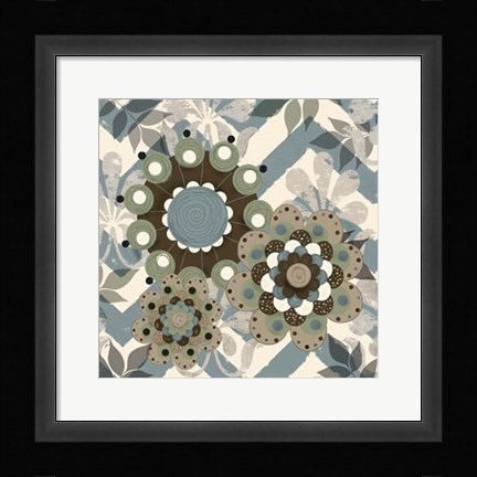Framed Chambray Rosettes &amp; Finials I Print