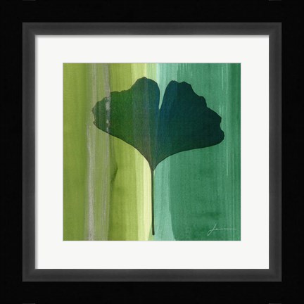 Framed Silver Leaf Tile I Print