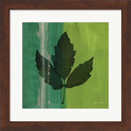 Framed Silver Leaf Tile II Print