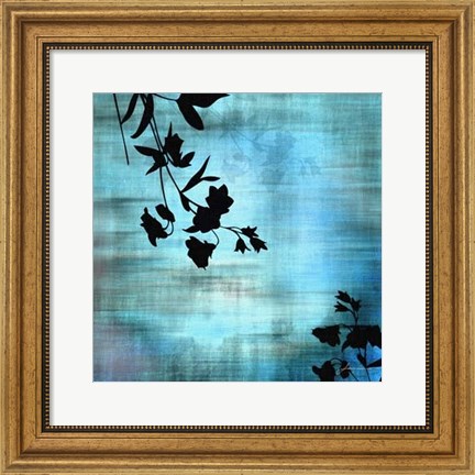 Framed Aqua Floral II Print