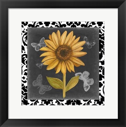 Framed Ornate Sunflowers II Print