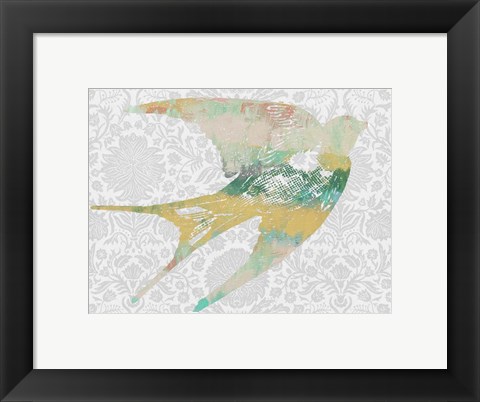 Framed Patterned Bird II Print
