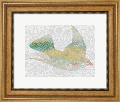 Framed Patterned Bird III Print