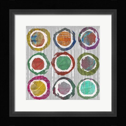 Framed Jagged Circles II Print
