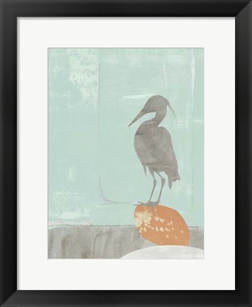 Framed Heron Collage I Print
