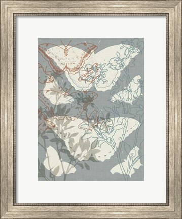 Framed Flowers &amp; Butterflies I Print