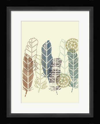 Framed Feathers in a Row II Print