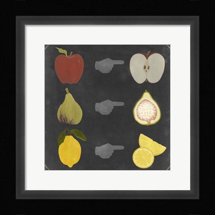 Framed Blackboard Fruit II Print