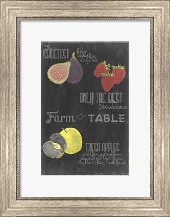 Framed Blackboard Fruit III Print