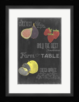 Framed Blackboard Fruit III Print