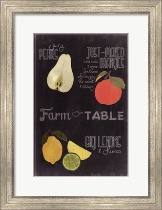 Framed Blackboard Fruit IV Print