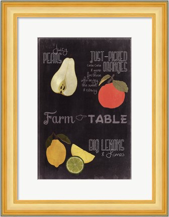 Framed Blackboard Fruit IV Print