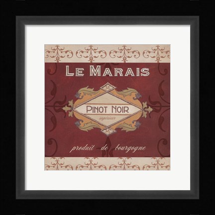 Framed Burgundy Wine Labels I Print