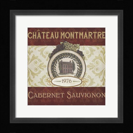 Framed Burgundy Wine Labels II Print