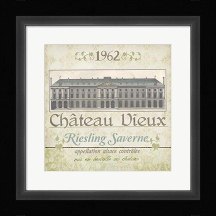 Framed White Wine Labels III Print