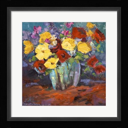 Framed Floral Kaleidoscope I Print