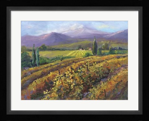 Framed Vineyard Tapestry I Print