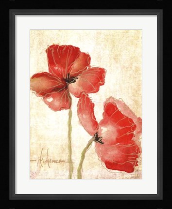 Framed Vivid Red Poppies IV Print