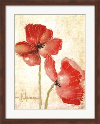 Framed Vivid Red Poppies IV Print