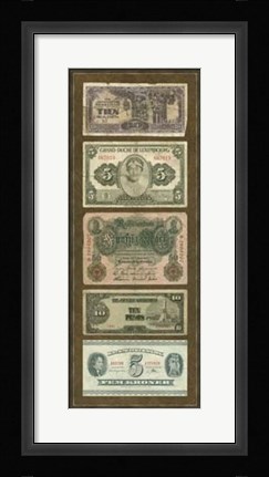 Framed Foreign Currency Panel I Print