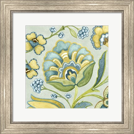 Framed Decorative Golden Bloom III Print