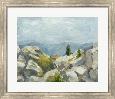 Framed Impasto Mountainside III Print