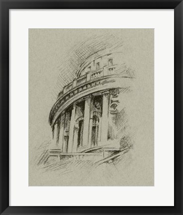 Framed Charcoal Architectural Study I Print
