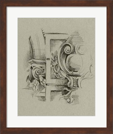Framed Charcoal Architectural Study IV Print