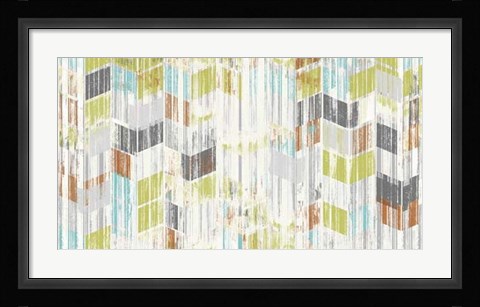 Framed Brushed Chevron II Print
