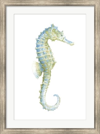 Framed Watercolor Seahorse I Print