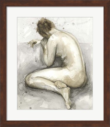 Framed Figure in Watercolor II Print