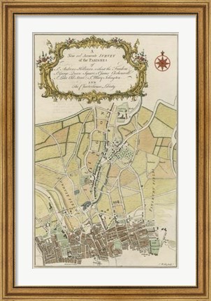 Framed Parishes of London Print