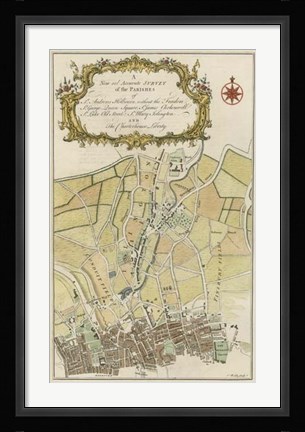 Framed Parishes of London Print
