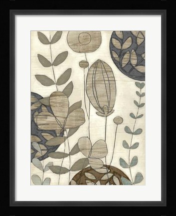 Framed Garden Contours I Print