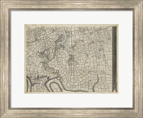 Framed Map of London Grid VIII Print