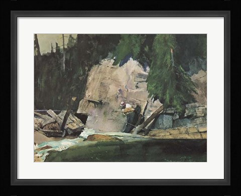 Framed Fishing Retreat IV Print