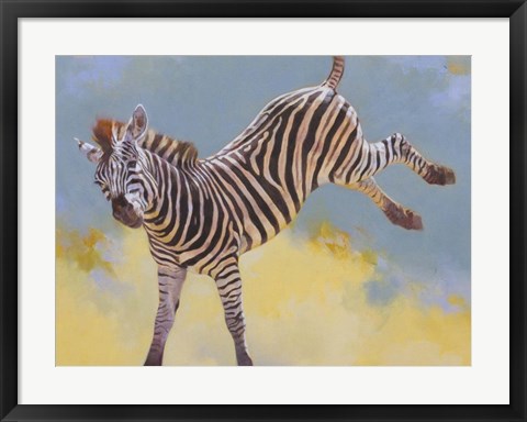 Framed Bucking Zebra Print