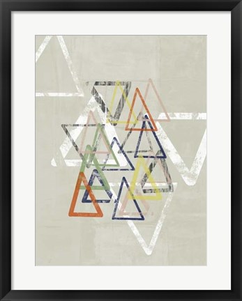 Framed Stamped Triangles I Print