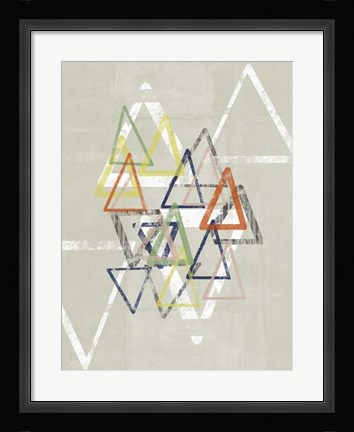 Framed Stamped Triangles II Print