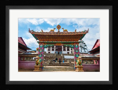 Framed Entrance to Tengboche Monastery, Nepal. Print