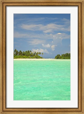 Framed Medahutthaa Island, North Huvadhoo Atoll, Southern Maldives, Indian Ocean Print